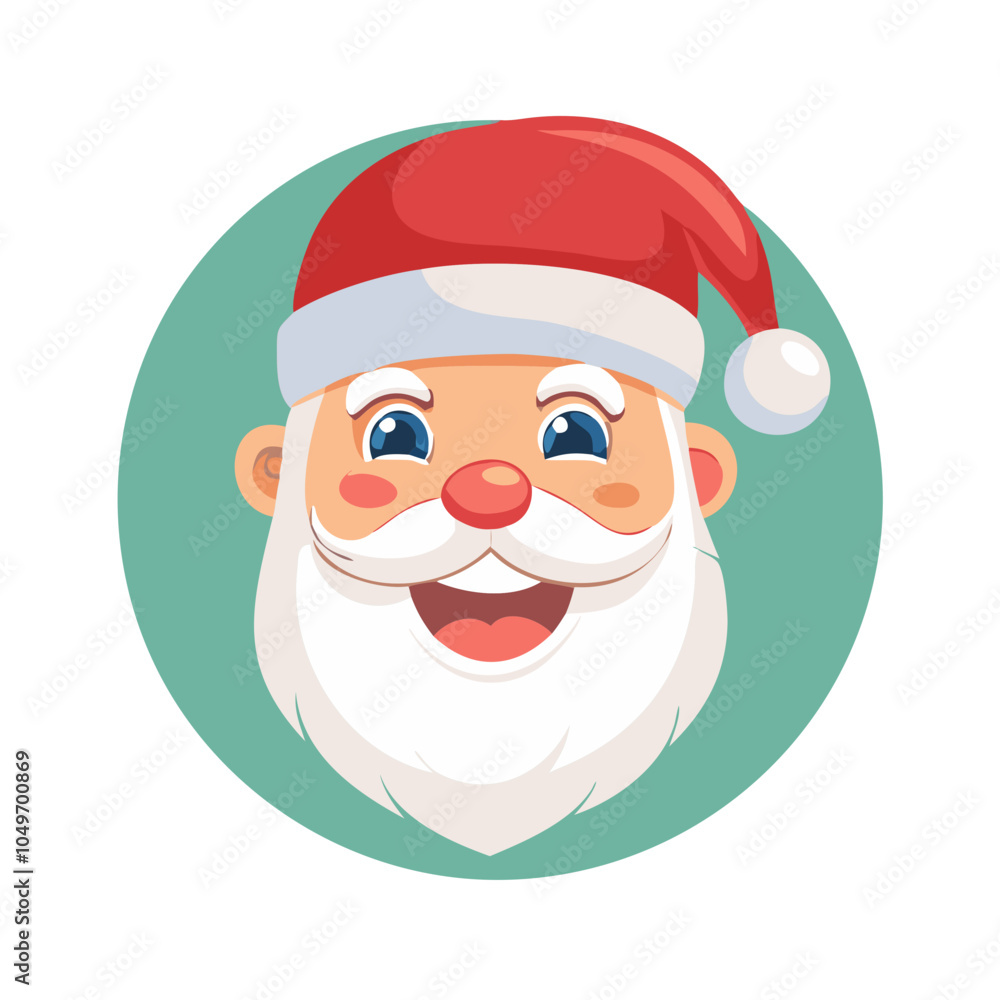Smiling Santa Claus Cartoon Face Icon Smiling Santa Claus Cartoon Face Icon