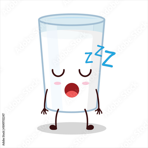cute rest expression of milk character