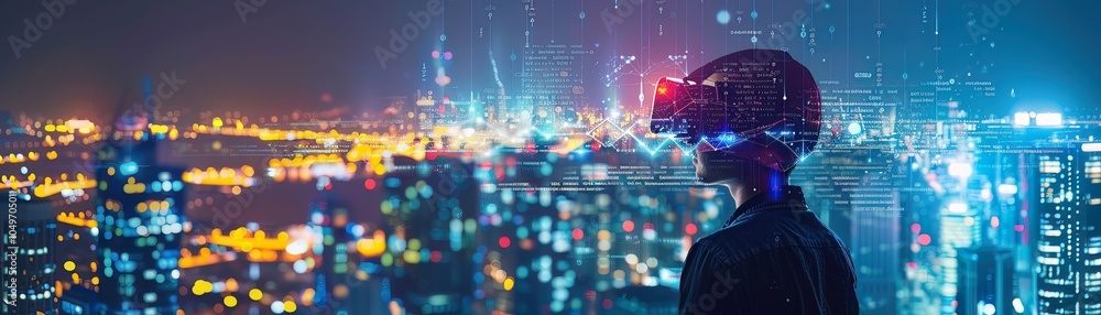 Fototapeta premium Real estate developers constructing virtual properties in the metaverse, creating a booming digital market