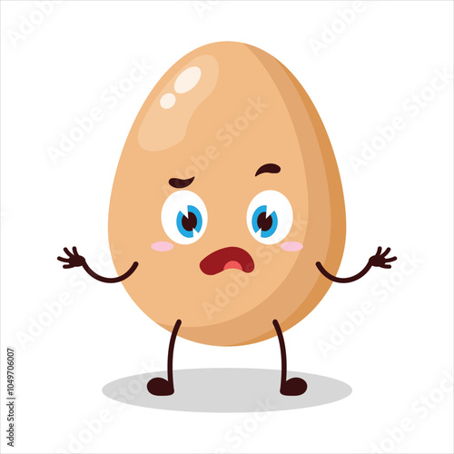 cute don't know expression of chicken egg character
