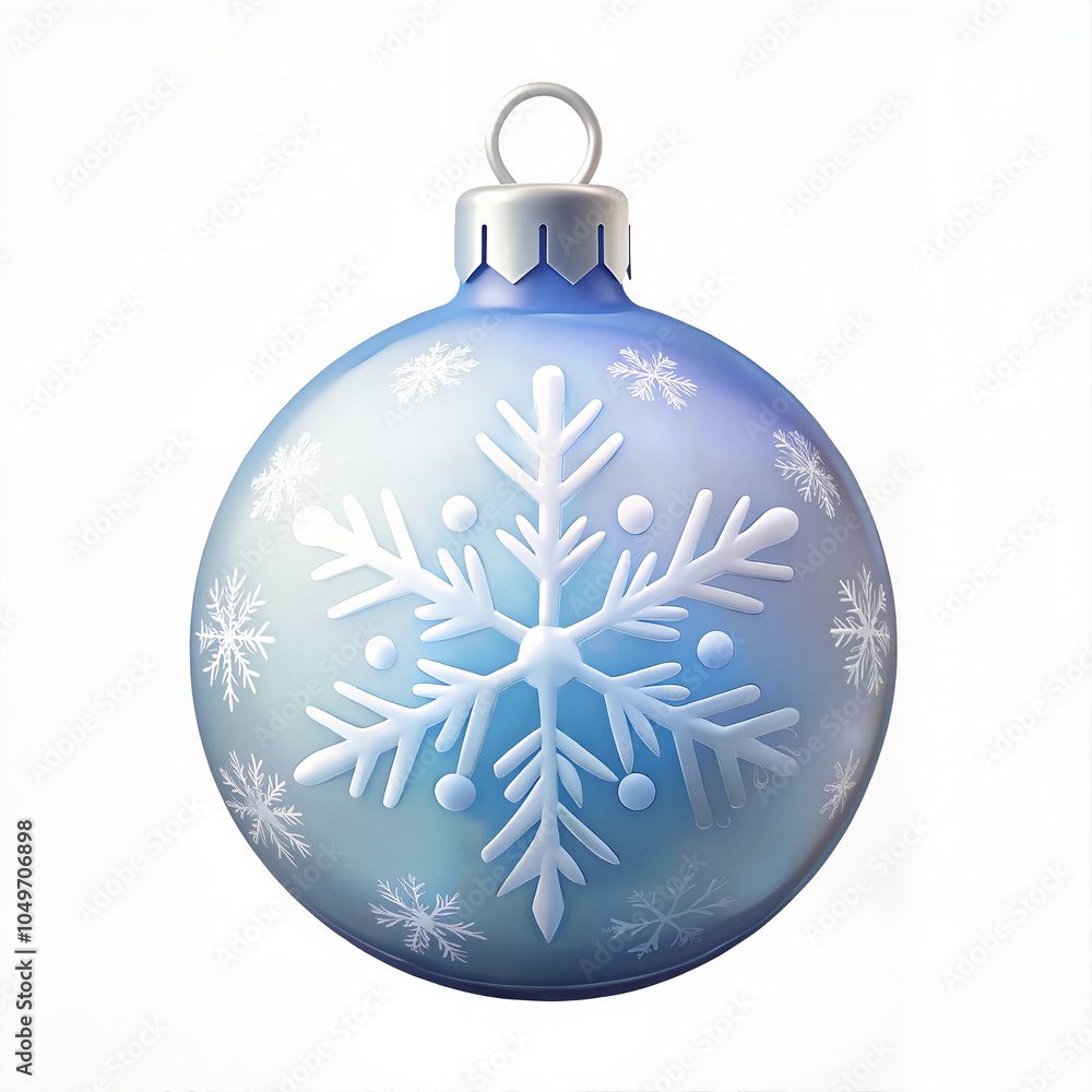 Blue Christmas Ornament with Snowflake Pattern Blue Christmas Ornament with Snowflake Pattern