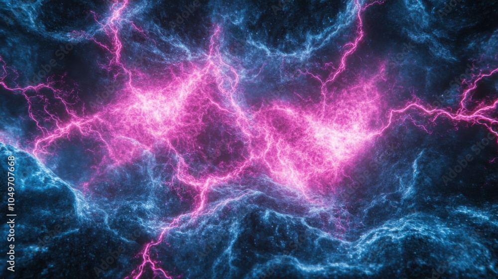 Bright Electric Field Illustration with Flowing Energy Bright Electric Field Illustration with Flowing Energy