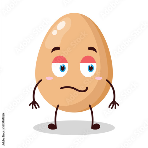 cute silent expression of chicken egg character