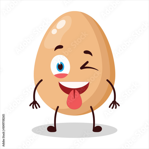 cute teased expression of chicken egg character