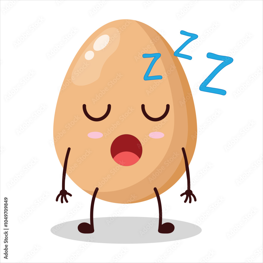 cute rest expression of chicken egg character cute rest expression of chicken egg character