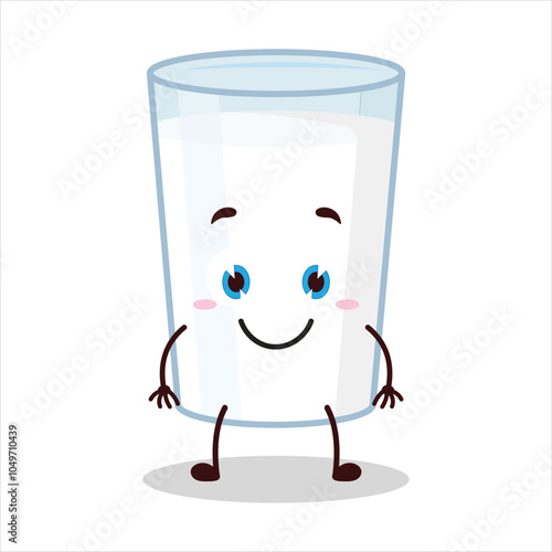 cute smile expression of milk character