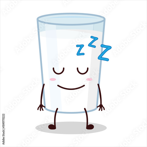 cute sleep expression of milk character