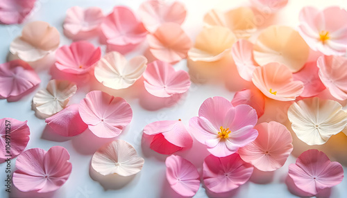 Pressed Flower Petals in Soft Pastel Colors