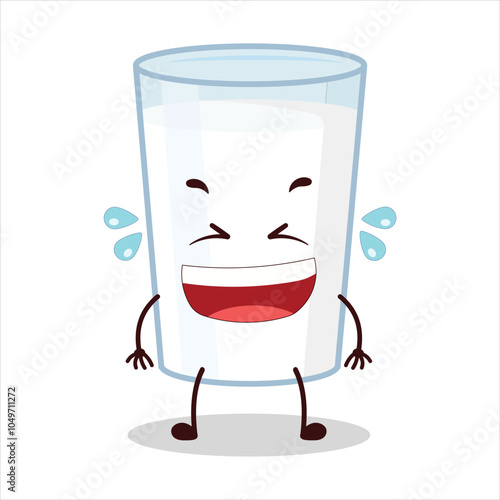 cute laugh out loud expression of milk character