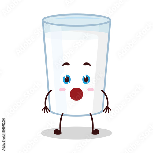 cute shocked expression of milk character