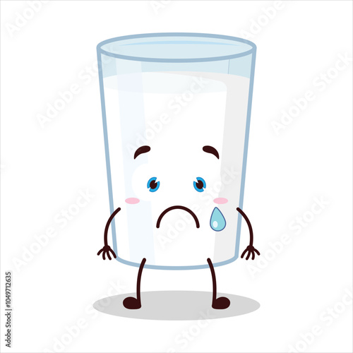 cute nervous expression of milk character