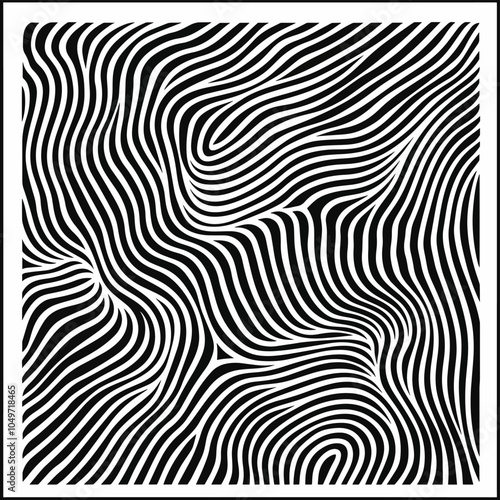 Abstract Black And White Zebra Stripes Wavy Lines Pattern Optical Illusion Background Design Template Wallpaper Texture Banner Monochrome Lines Modern Print Animal Skin Lines Modern Art Graphic