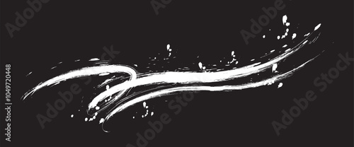 躍動ある筆・水彩ブラシイラスト_06_黒