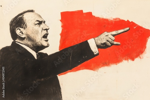 Wallpaper Mural Courtroom scene with lawyers arguing and raising papers. Torontodigital.ca