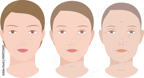 ミドルからシニアへ皺やたるみなど加齢による女性の顔の変化