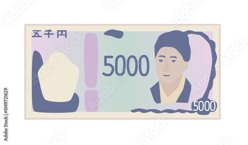 新しい五千円札のイラスト
