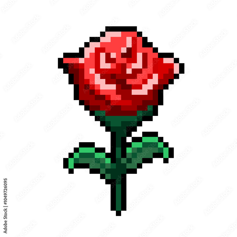 Fototapeta premium rose flower pixel art