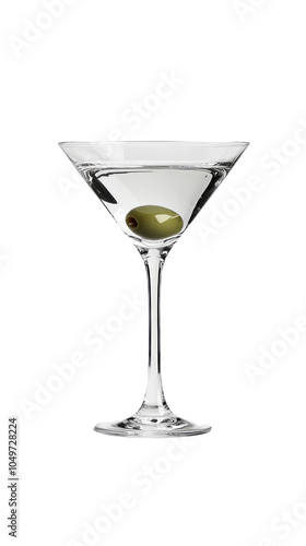 Wallpaper Mural A classic martini glass filled with a clear cocktail and an olive, isolated on a white background. Transparent Background Torontodigital.ca