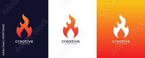 Fire flame Logo design colorful Inspiration vector template