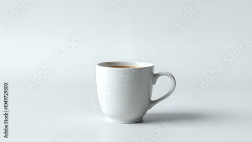 Coffee Cup with Rising Steam on Gray Background