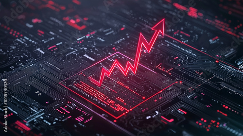 Red Arrow Indicating Positive Growth on Financial Graph