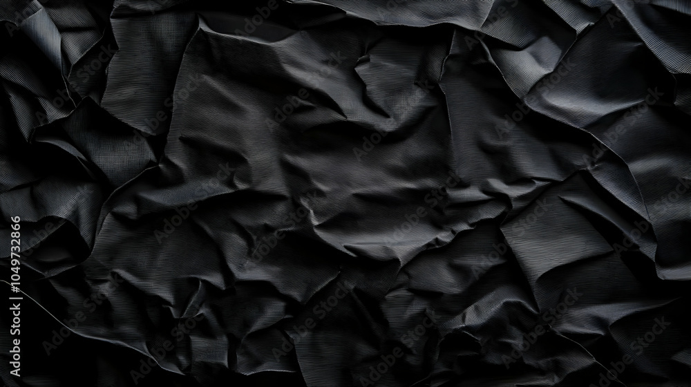 Abstract Black Wrinkled Fabric Texture Background Abstract Black Wrinkled Fabric Texture Background