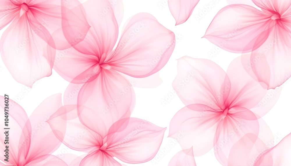 Watercolor pink petals seamless pattern spread on a white background. Rose pink petals watercolor illustration isolated on white background for wedding stationery design Watercolor pink petals seamless pattern spread on a white background. Rose pink petals watercolor illustration isolated on white background for wedding stationery design