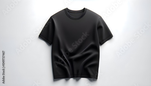 Black T-Shirt Isolated on White Background with Realistic Shadows. generator AI