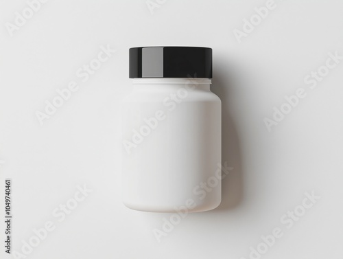 top view of a completely white 2kg plastic pot of food supplement photo