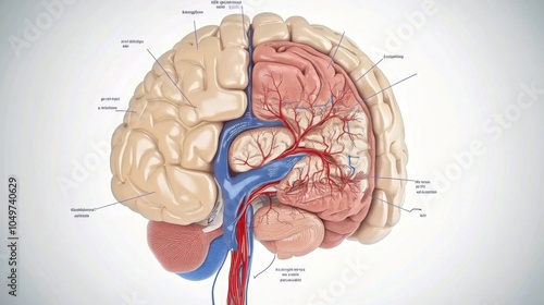 Ischemic Stroke Concepts in Brain Anatomy Illustration photo