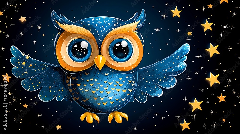 Obraz premium Whimsical night owl