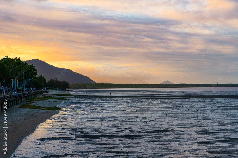Sunset over Cairns in the Far North Queensland, Australia