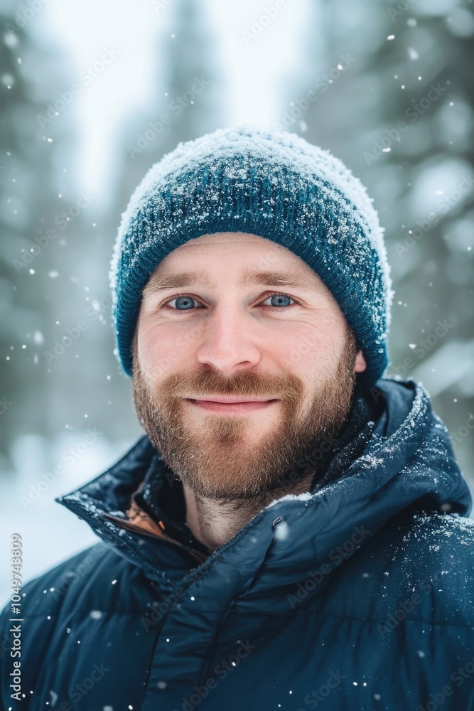 Man with Beard Wearing Blue Hat Man with Beard Wearing Blue Hat