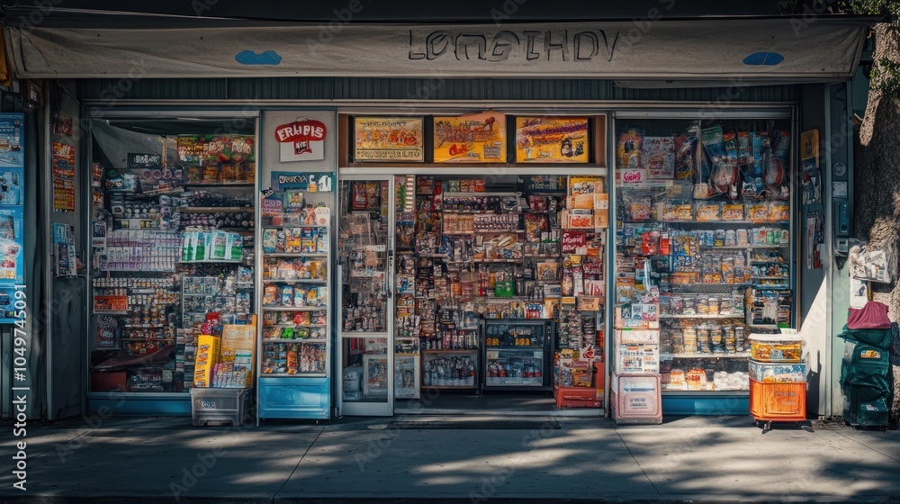 Store Front With A Variety of Products Store Front With A Variety of Products