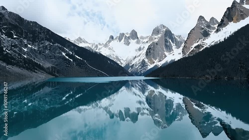 Wallpaper Mural Revel calm beauty Gokyo Lake surrounded bare rocky hills towering snowcapped mountains depicted slowmotion parallax timelapse video that captures serene essence breathtaking travel landscape Torontodigital.ca