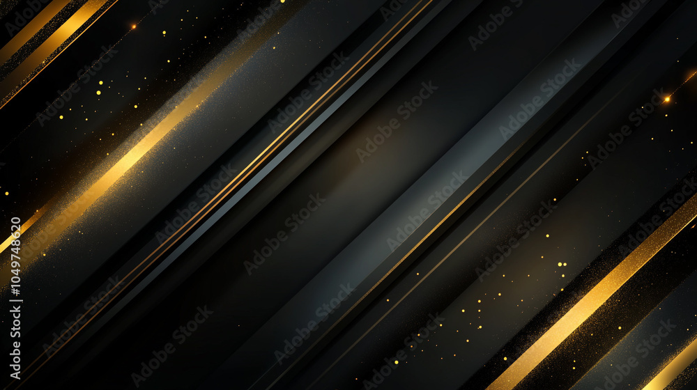 Elegant black and gold geometric background with shimmering accents for modern design Elegant black and gold geometric background with shimmering accents for modern design