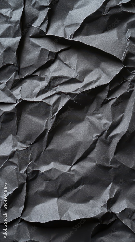 A close-up view of crumpled black paper, showcasing intricate texture and depth, perfect for backgrounds or design elements in various creative projects. A close-up view of crumpled black paper, showcasing intricate texture and depth, perfect for backgrounds or design elements in various creative projects.
