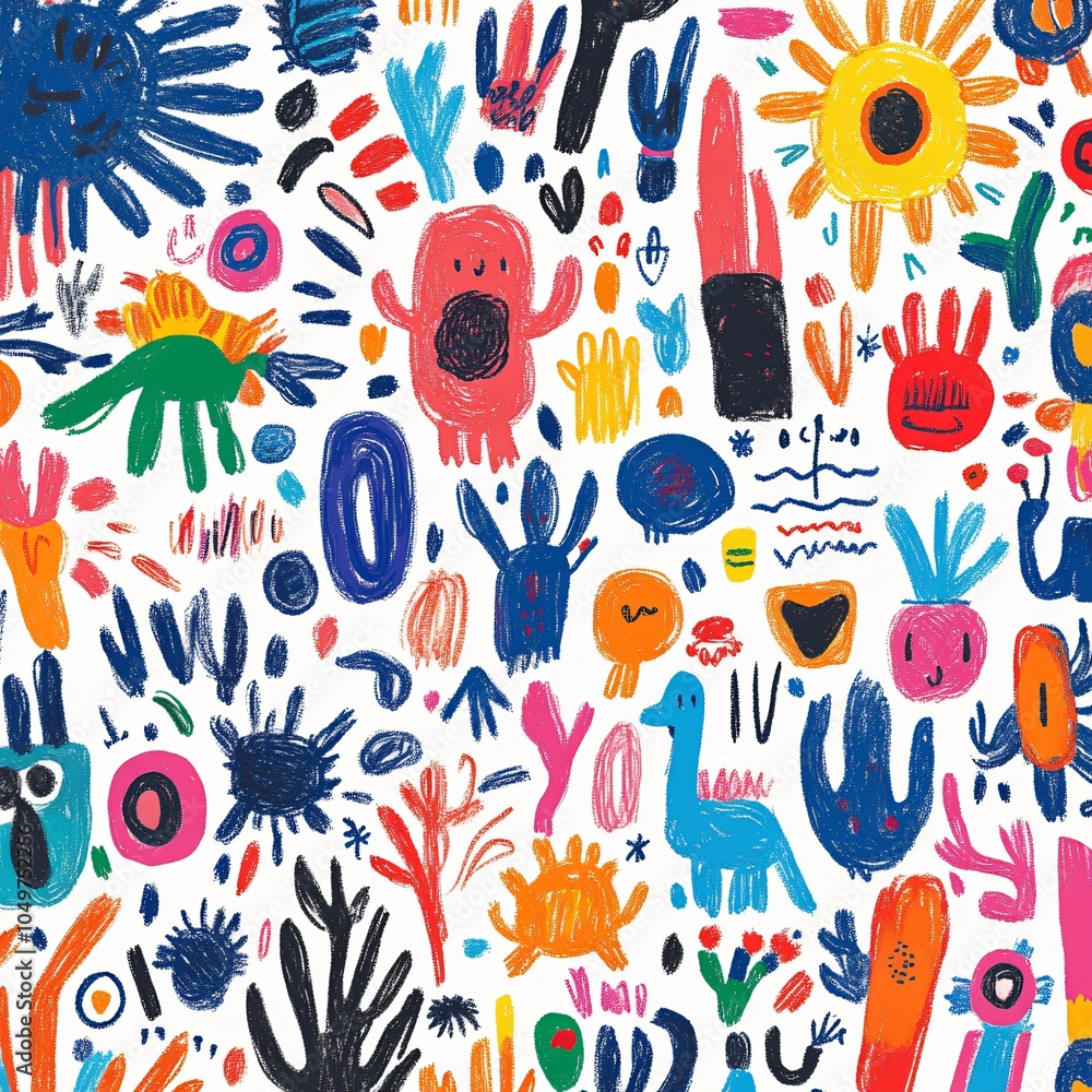 colorful childish hand drawing background colorful childish hand drawing background