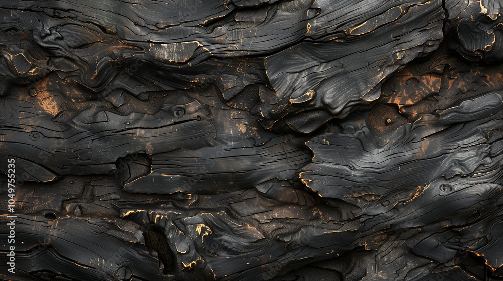 Dark wood texture with natural grain patterns and highlights, Seamless Black stained wood texture