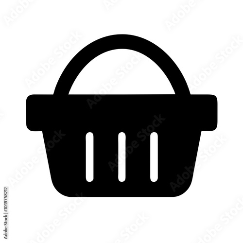 Icon of a shopping basket, representing retail and shopping