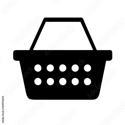 Icon of a shopping basket, representing retail and shopping