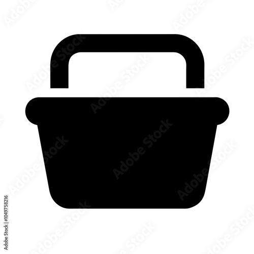 Icon of a shopping basket, representing retail and shopping