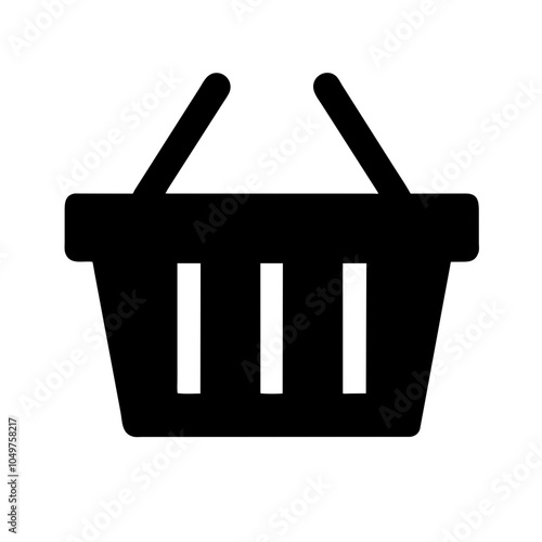 Icon of a shopping basket, representing retail and shopping