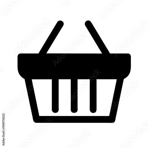 Icon of a shopping basket, representing retail and shopping