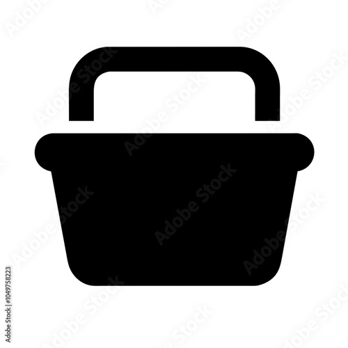 Icon of a shopping basket, representing retail and shopping