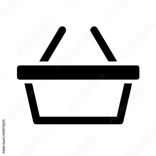 Icon of a shopping basket, representing retail and shopping
