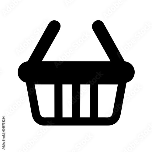 Icon of a shopping basket, representing retail and shopping