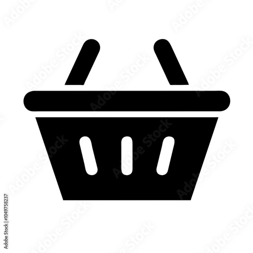 Icon of a shopping basket, representing retail and shopping