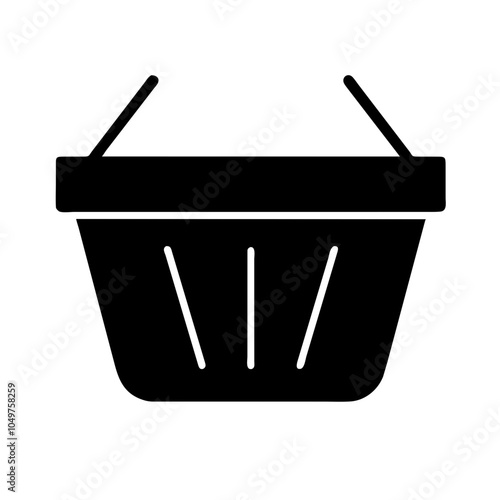 Icon of a shopping basket, representing retail and shopping