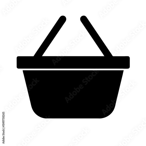 Icon of a shopping basket, representing retail and shopping